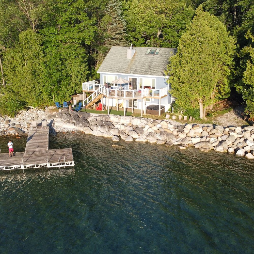 Lake house on the water